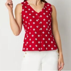 Liz Claiborne Womens V Neck Sleeveless Peplum Top XXL New With Tags